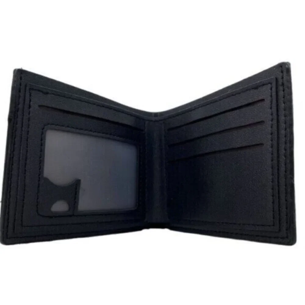 Eagle Embossed Black Faux Leather Mens Bifold Wallet